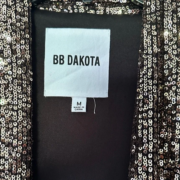 BB Dakota Sequin Long Jacket - Black and Silver - Picture 4 of 4